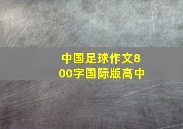 中国足球作文800字国际版高中