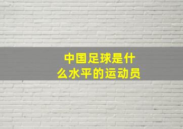 中国足球是什么水平的运动员