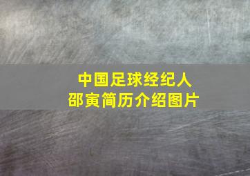 中国足球经纪人邵寅简历介绍图片