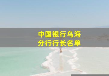 中国银行乌海分行行长名单