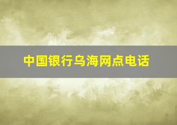 中国银行乌海网点电话