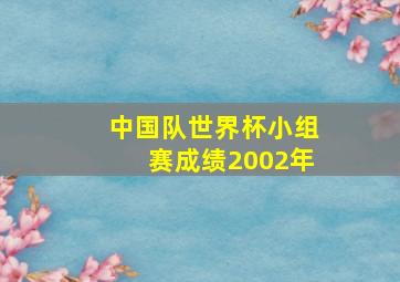 中国队世界杯小组赛成绩2002年