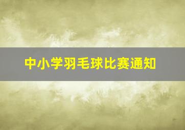 中小学羽毛球比赛通知