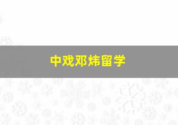 中戏邓炜留学