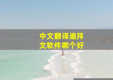 中文翻译迪拜文软件哪个好