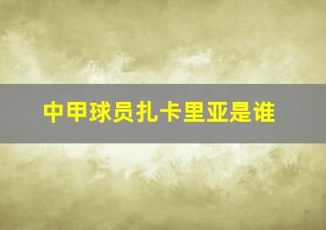 中甲球员扎卡里亚是谁