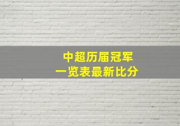 中超历届冠军一览表最新比分