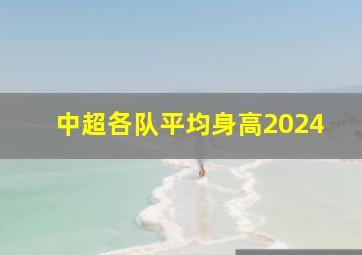 中超各队平均身高2024