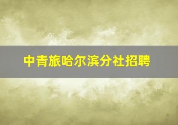 中青旅哈尔滨分社招聘