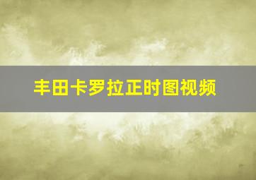 丰田卡罗拉正时图视频