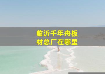 临沂千年舟板材总厂在哪里