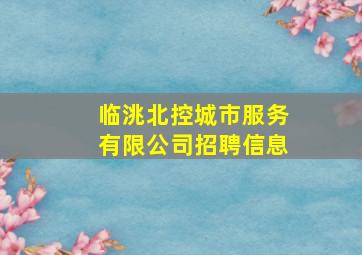 临洮北控城市服务有限公司招聘信息