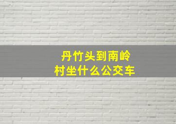 丹竹头到南岭村坐什么公交车