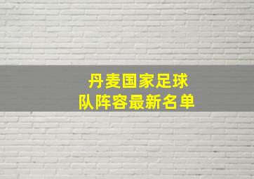 丹麦国家足球队阵容最新名单