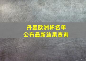 丹麦欧洲杯名单公布最新结果查询