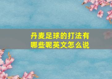 丹麦足球的打法有哪些呢英文怎么说