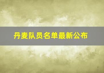 丹麦队员名单最新公布