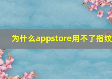 为什么appstore用不了指纹