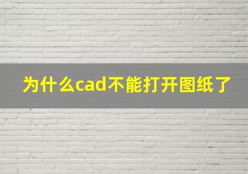 为什么cad不能打开图纸了