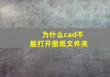 为什么cad不能打开图纸文件夹