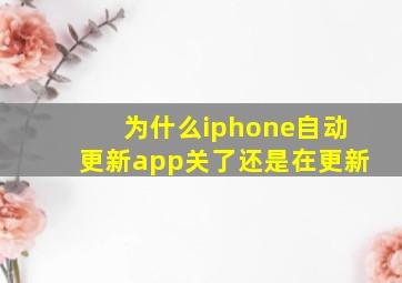 为什么iphone自动更新app关了还是在更新