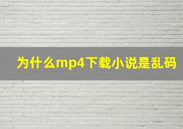 为什么mp4下载小说是乱码