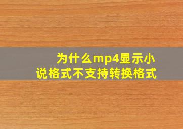 为什么mp4显示小说格式不支持转换格式