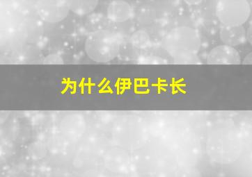 为什么伊巴卡长