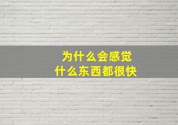 为什么会感觉什么东西都很快