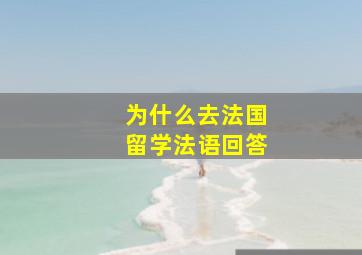 为什么去法国留学法语回答