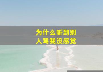 为什么听到别人骂我没感觉