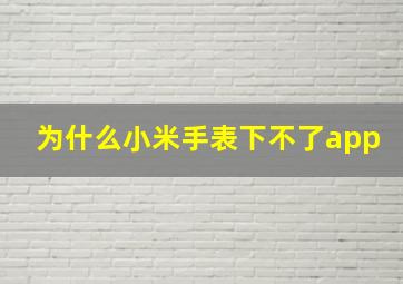 为什么小米手表下不了app