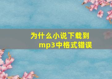 为什么小说下载到mp3中格式错误