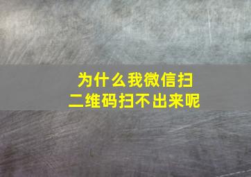 为什么我微信扫二维码扫不出来呢