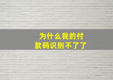 为什么我的付款码识别不了了