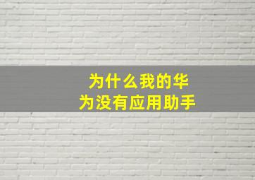 为什么我的华为没有应用助手