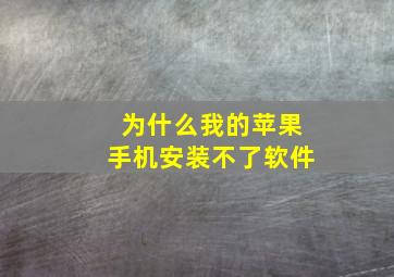 为什么我的苹果手机安装不了软件