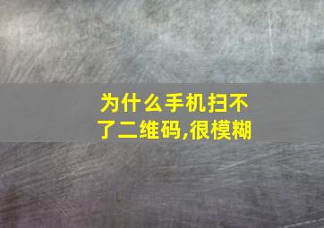 为什么手机扫不了二维码,很模糊