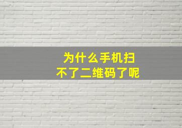 为什么手机扫不了二维码了呢