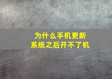 为什么手机更新系统之后开不了机