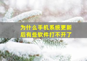 为什么手机系统更新后有些软件打不开了