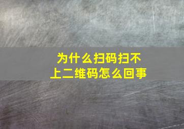 为什么扫码扫不上二维码怎么回事