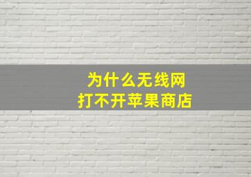 为什么无线网打不开苹果商店