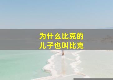 为什么比克的儿子也叫比克