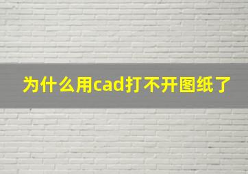 为什么用cad打不开图纸了