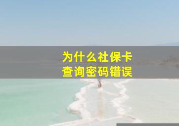 为什么社保卡查询密码错误