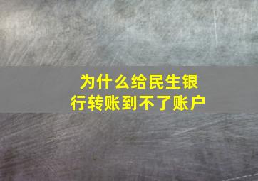 为什么给民生银行转账到不了账户