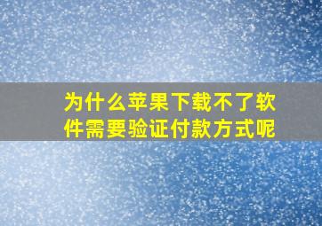 为什么苹果下载不了软件需要验证付款方式呢