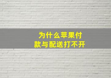 为什么苹果付款与配送打不开