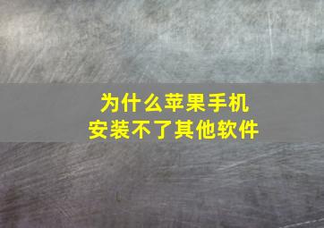 为什么苹果手机安装不了其他软件